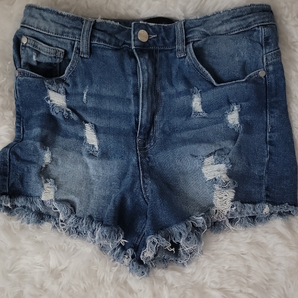 Kendall & Kylie Blue Distressed Jean Shorts